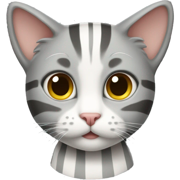 Gray and white striped cat  emoji