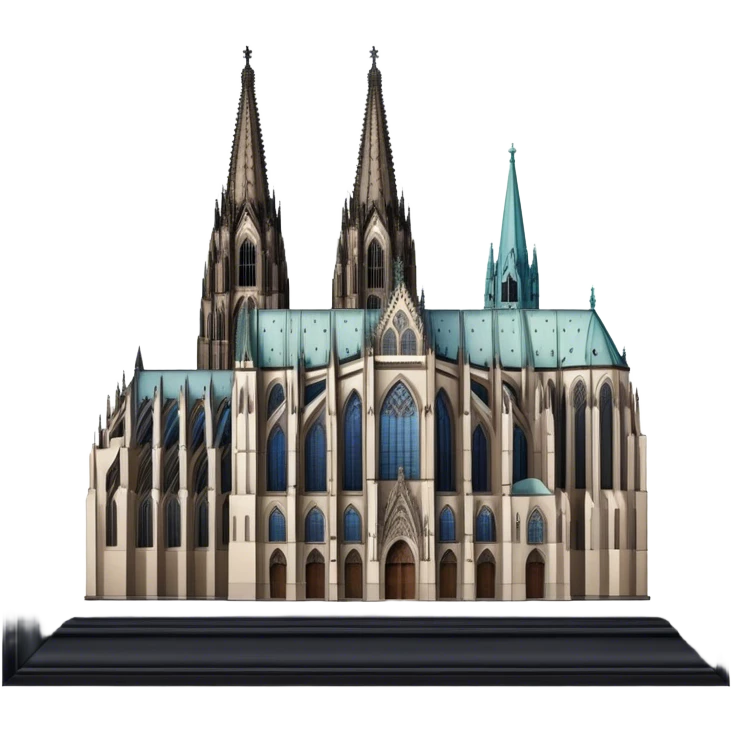 Cinematic Realistic Cologne Cathedral Landmark Emoji, showcasing Gothic architecture rendered with detailed stone textures and majestic, dynamic lighting. emoji