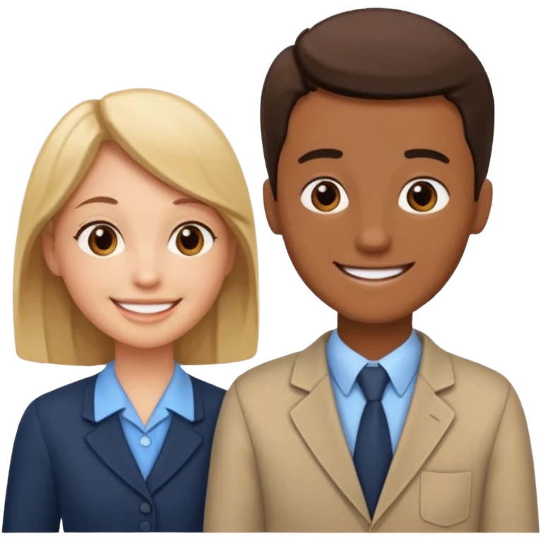 A teacher and a student having a conversation facing each other. emoji