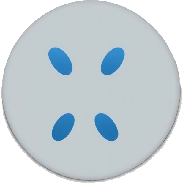 Blue circle with a small white tick emoji