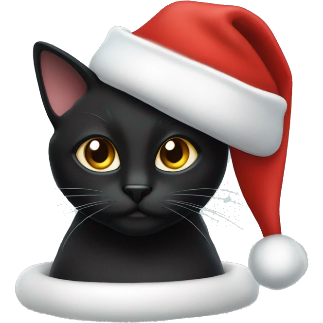 Black cat with Santa hat emoji