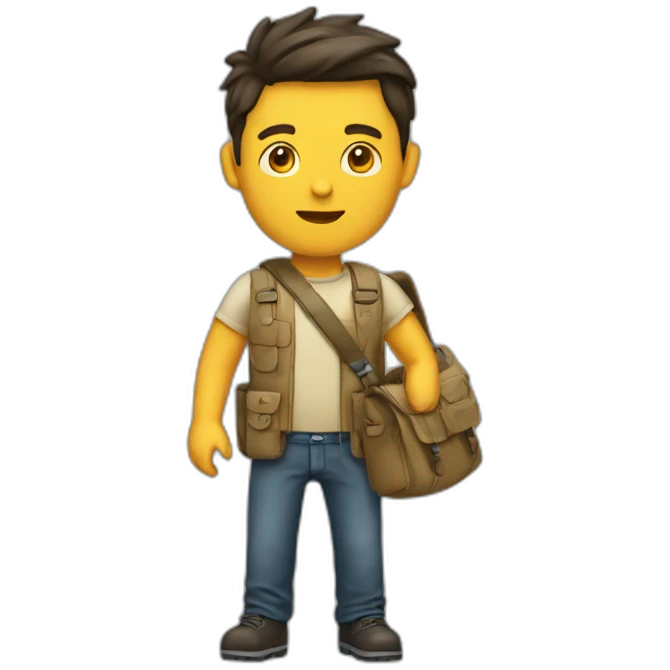 homme avec une sacoche  emoji
