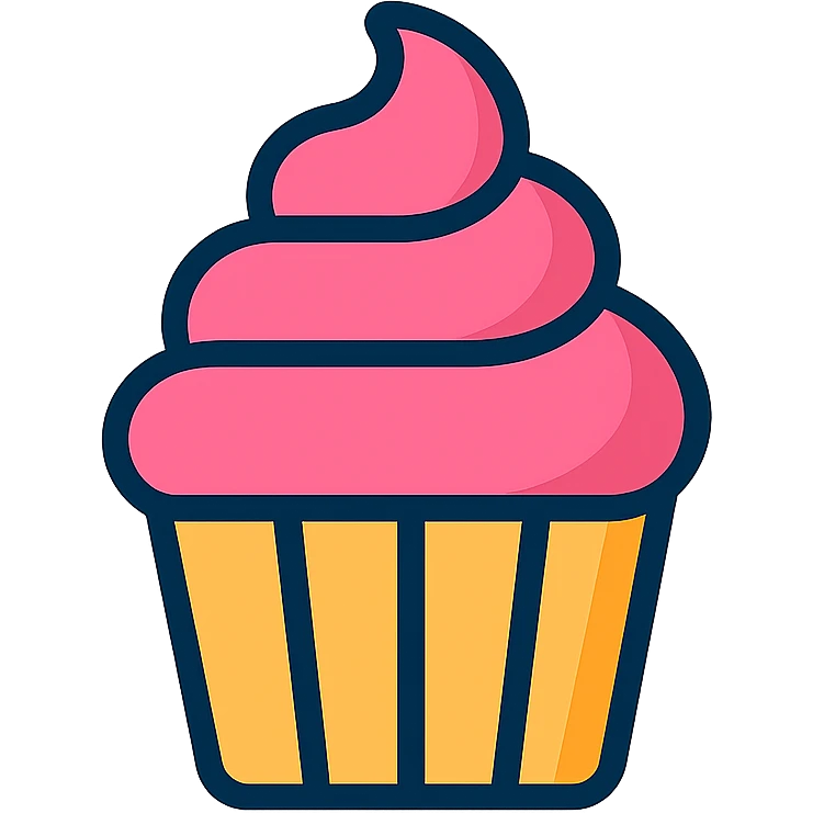 cupcake with pink icing emoji