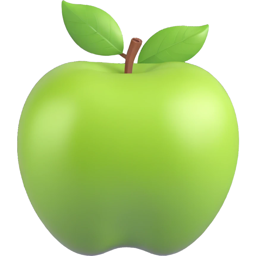 green apple with a leaf emoji
