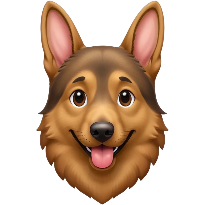 cartoon style dark German Shepherd dog with its long tongue hanging out  emoji