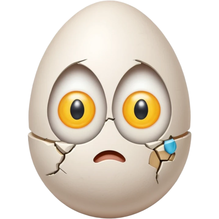 egg emoji with eyes looking confused emoji