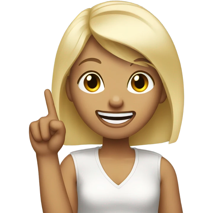 a blonde hair girl sticking her tongue out whilst sticking the middle finger up  emoji