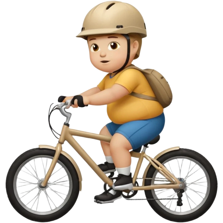 A fat kid riding a bicycle  emoji