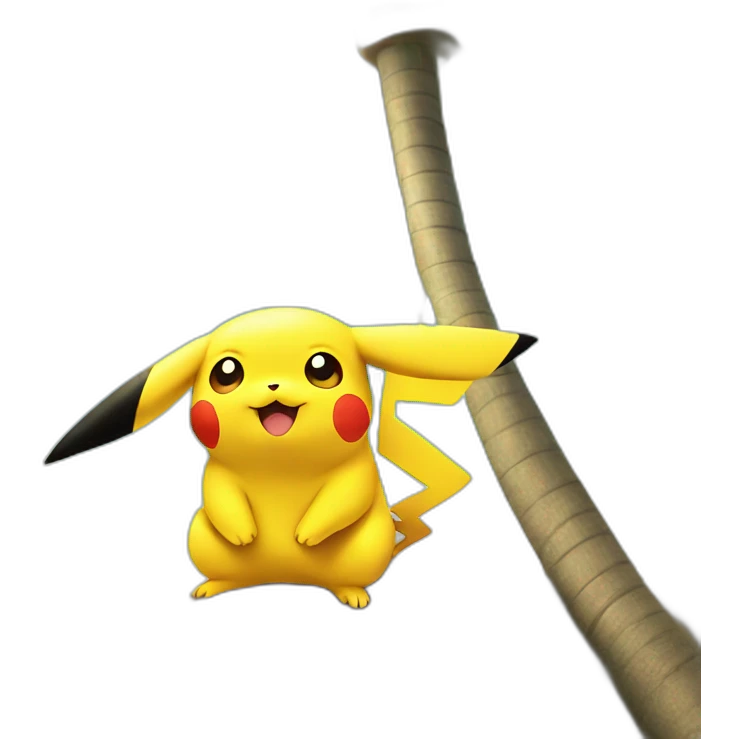 pikachu sitting atop palm tree emoji