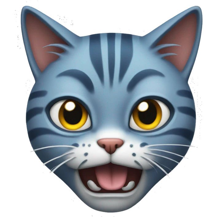 blue tabby cat furious rage emoji