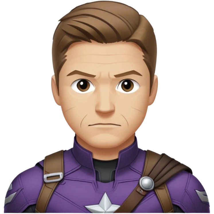 hawkeye clint barton portrait marvel, brown hair from captain america: civil war emoji