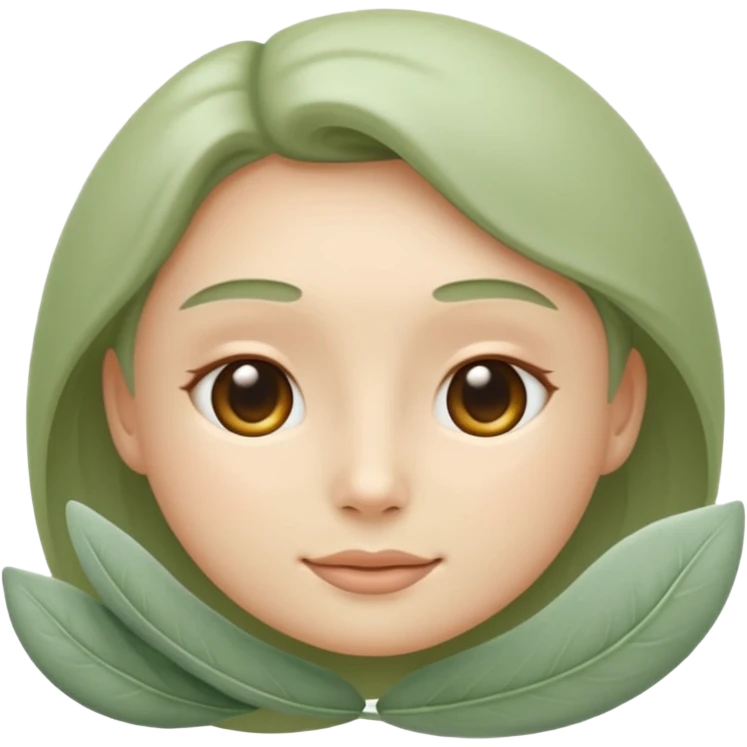 Minimal wellness emoji representing tighter skin and firmness,
subtle lifting effect, smooth contours, calm and natural,
no beauty or cosmetic symbols, soft sage green color palette emoji