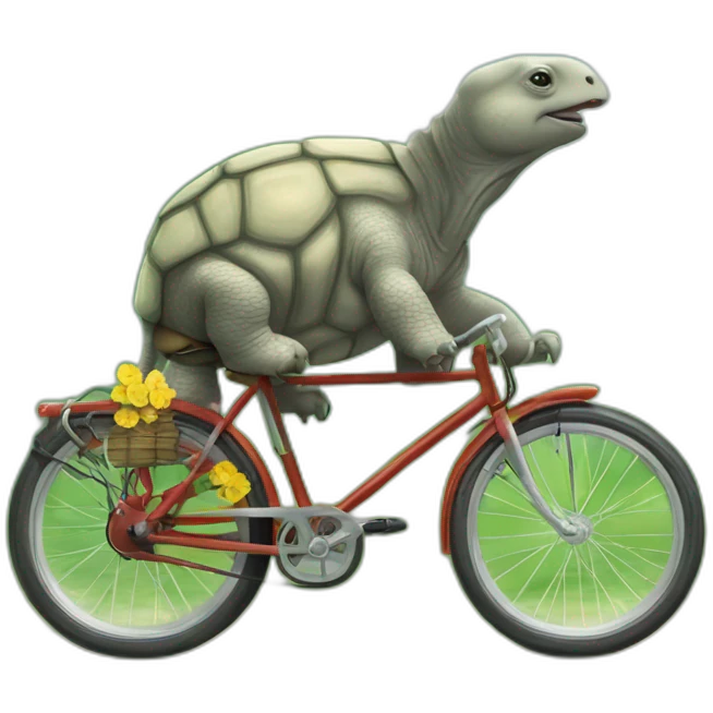 Tortue sur un éléphant qui fais du vélo emoji
