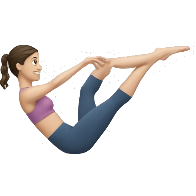brunette white girl doing Pilates emoji