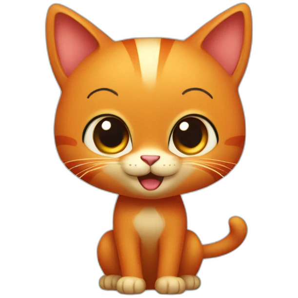 a red cat on its hind legs emoji