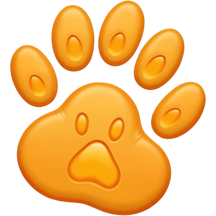 a very light pale pastel yellow-orange pawprint emoji