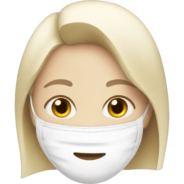 A girl with a white mask on her face emoji
