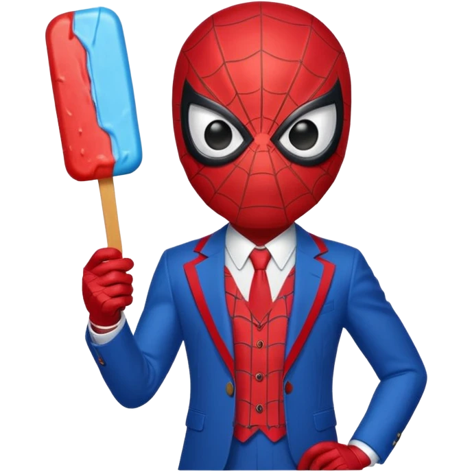 Spider-Man holding a popsicle emoji
