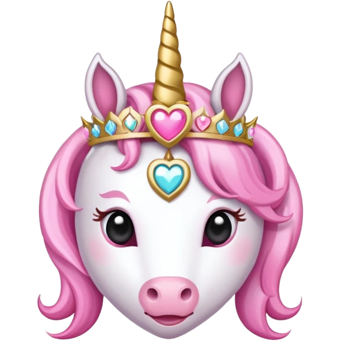 magical girl tiara unicorn themed heart  emoji