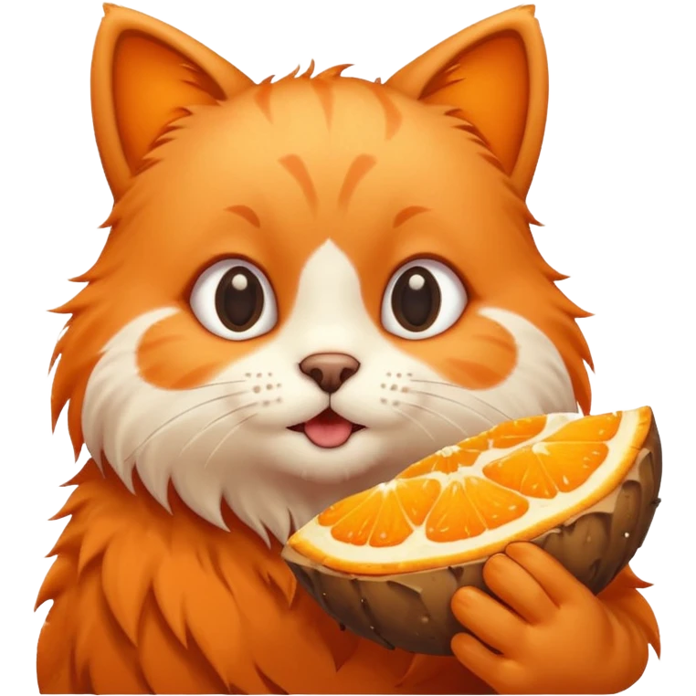 Cute cate eating a live bear emoji