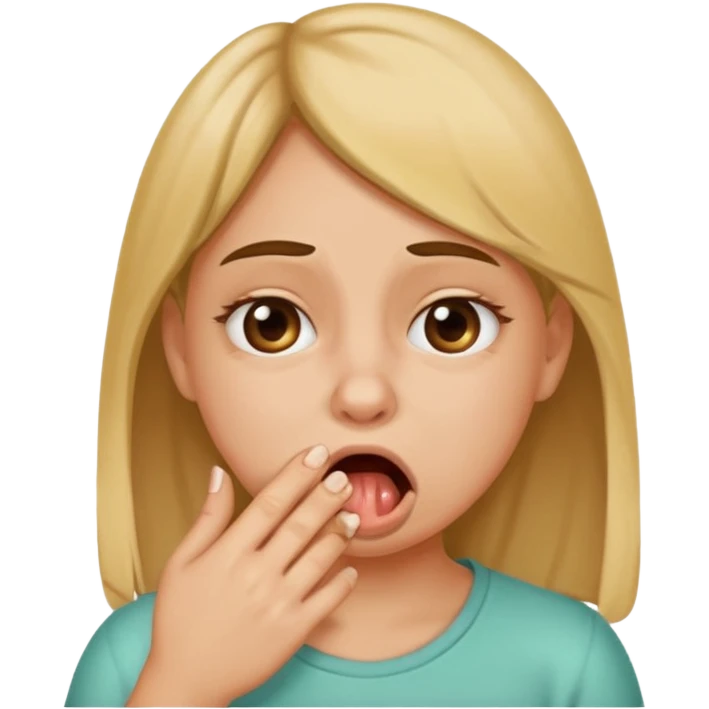 a girl taking a really bad smelly poop emoji