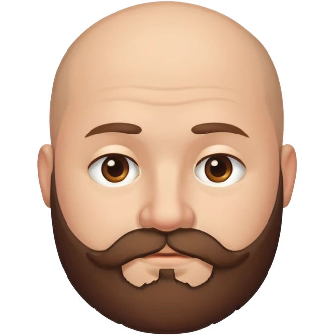 short almost bald hair brown bearded man that is chubby emoji