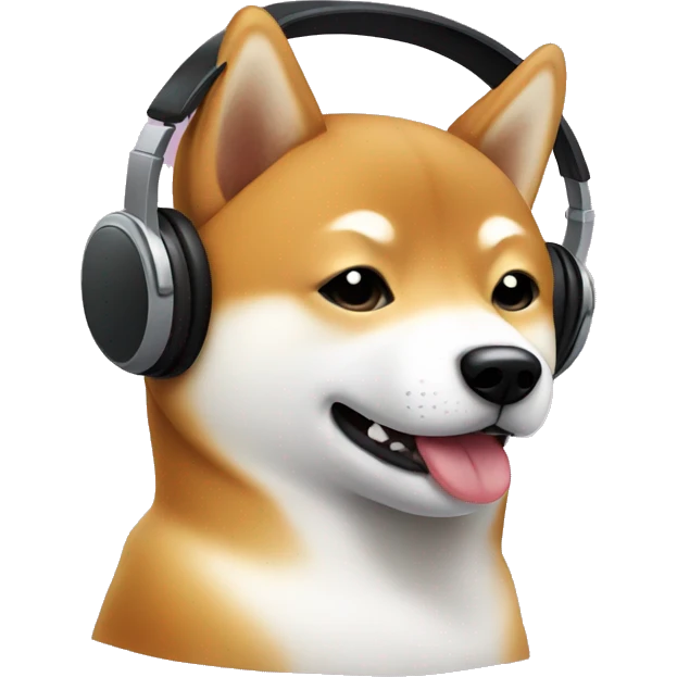 Shiba dog listening to music
 emoji