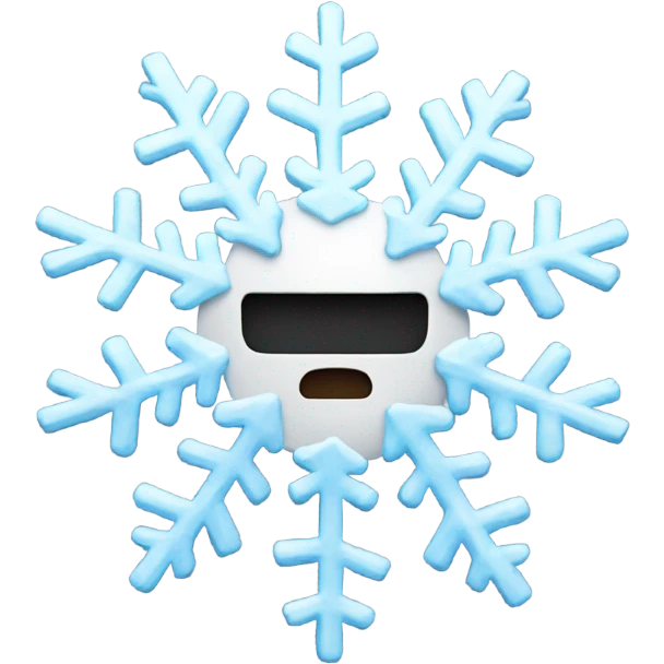 A snowflake with arms that is dabbing emoji