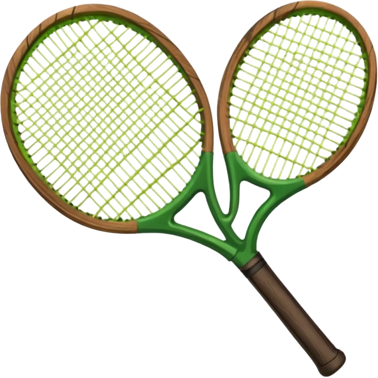 green broken tennis racket cut in half emoji