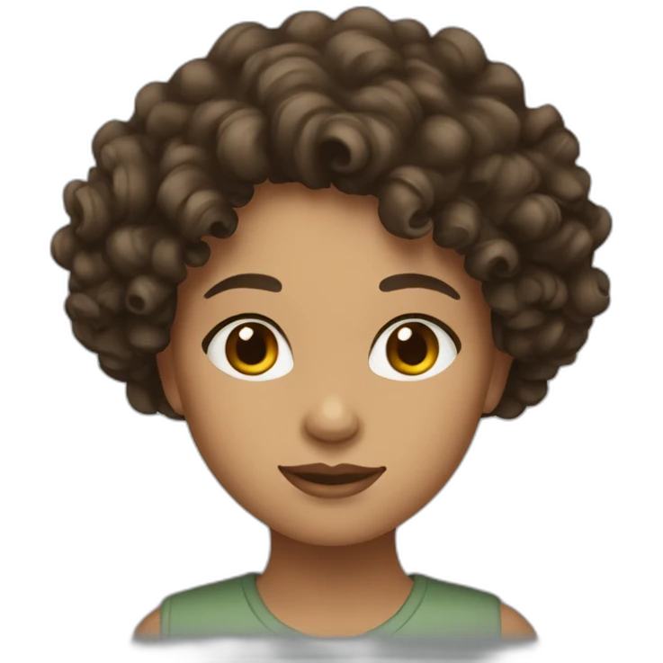 brunette girl with curly hair emoji