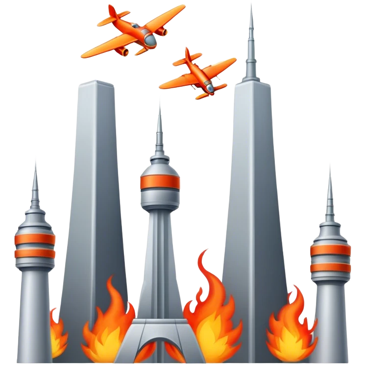 Planes flying into towers emoji
