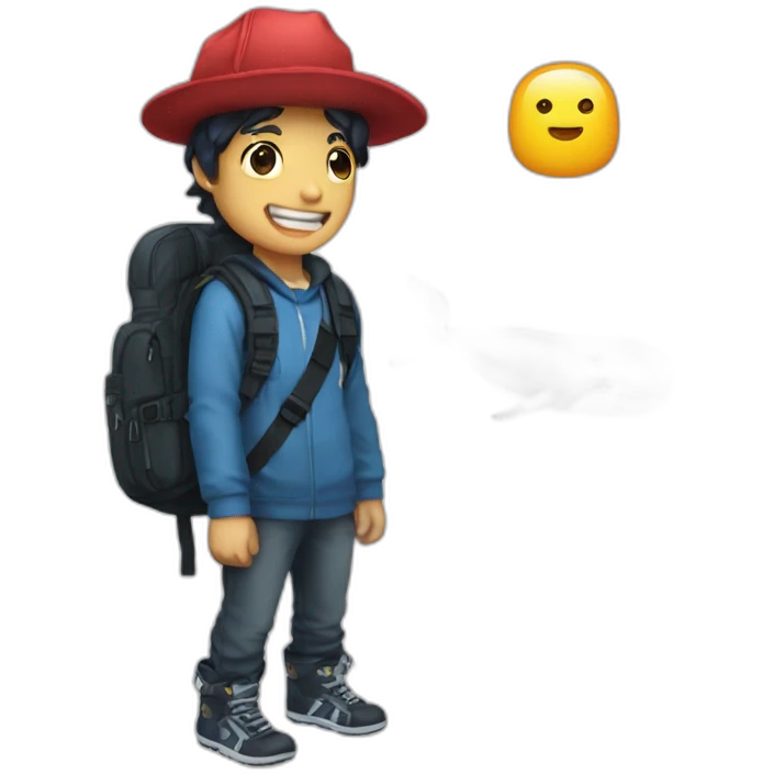 can yiu see my backpack ohh yeah my whale stuff hat a hat correct  emoji