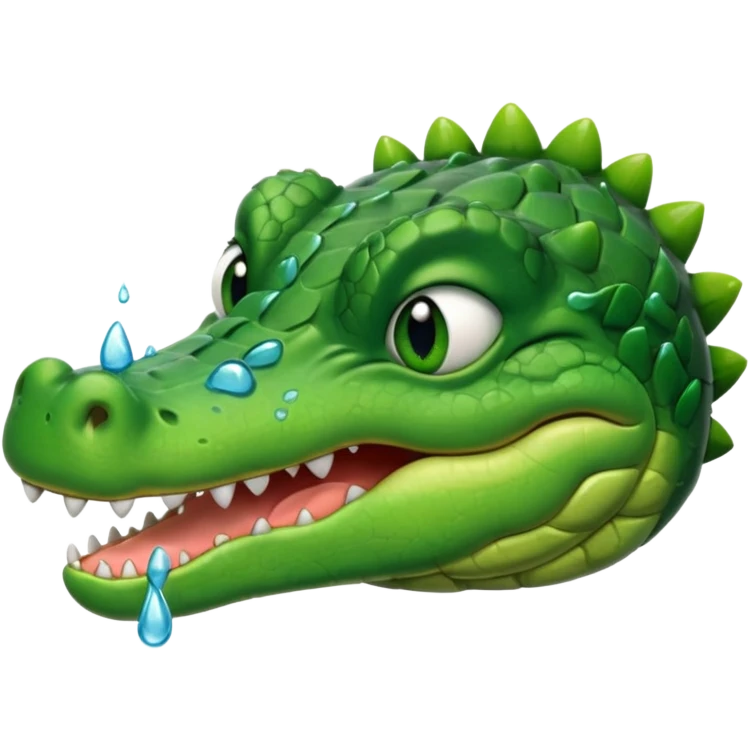 crocodile,eyes closed, many tears coming out emoji
