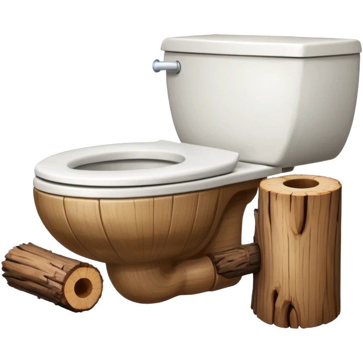 Toilet with log floating  emoji