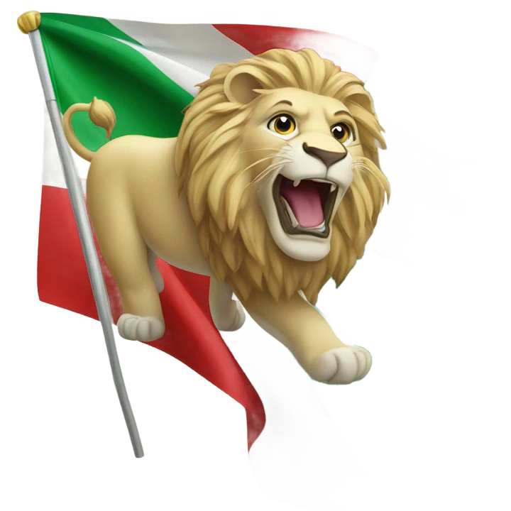 Lion emoji on Iran flag emoji