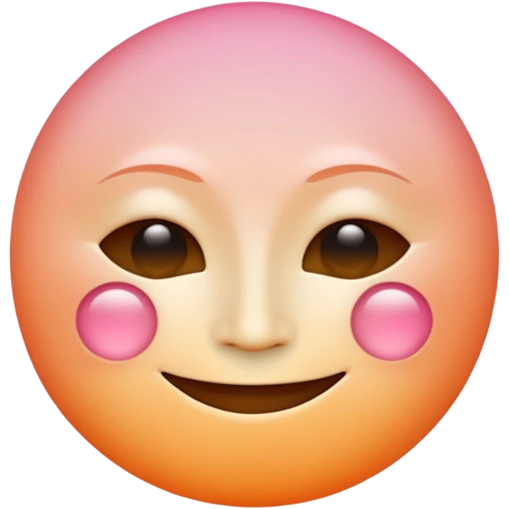 minimalist illustration of a warm glowing emoji face representing anonymous emotional connection. soft orange-pink gradient, gentle smile, organic round form, light diffusion, sense of warmth and intimacy, subtle glow around the edges, smooth and friendly aesthetic. emoji
