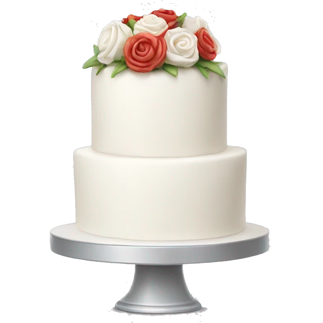 White Wedding cake with no flowers emoji