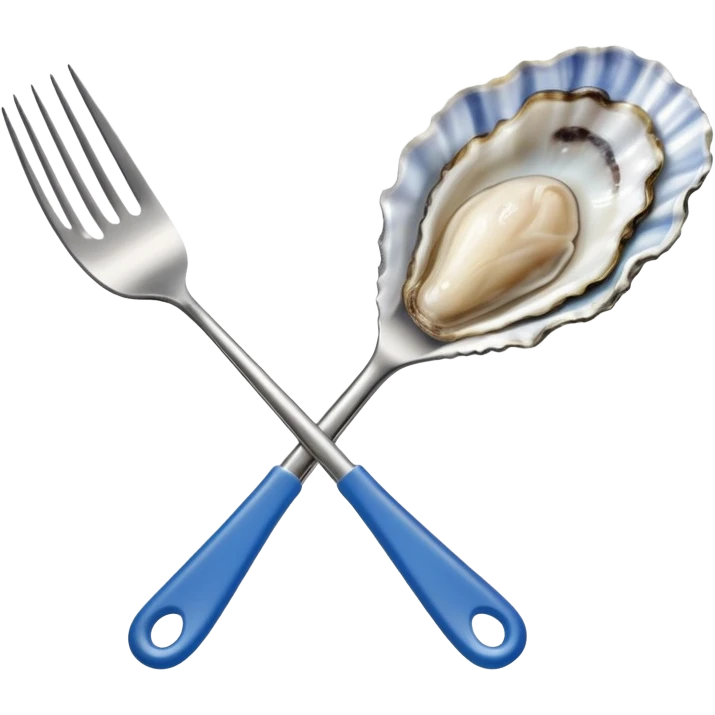 blue-handled oyster fork emoji