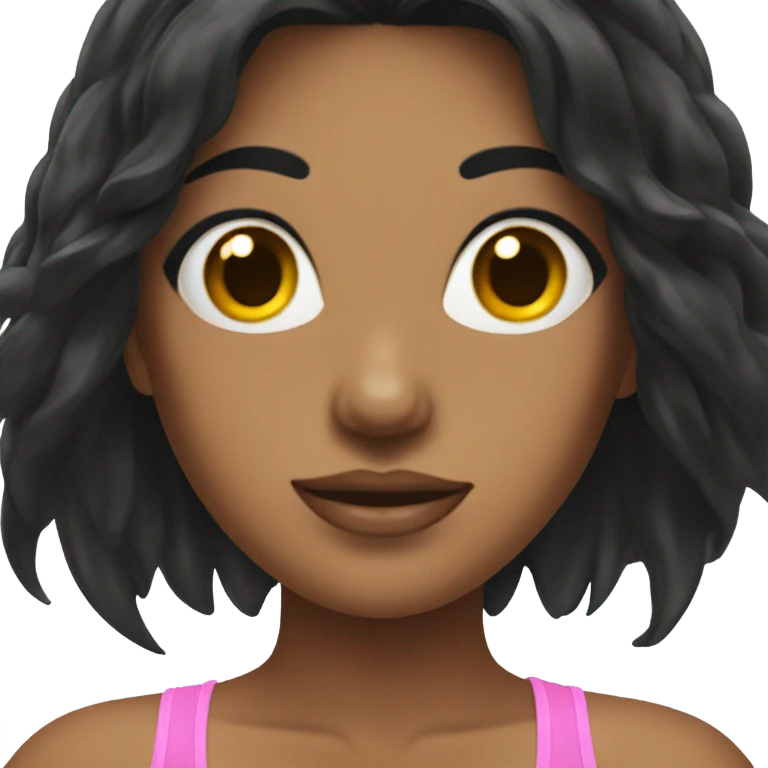 Women with black hair in a bathing suit emoji