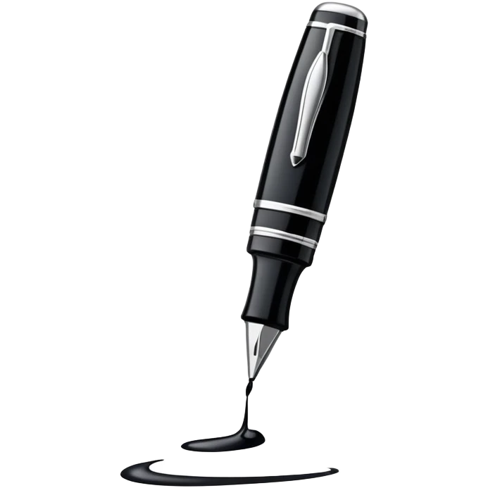 fountain pen drawing a smooth curved line, representing logo design emoji