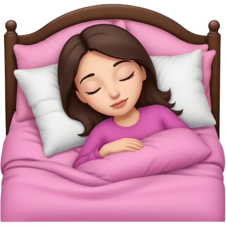 brunette-single-girl-in-pink-bed-sleeping-pretty-eyelashes-light-skin emoji
