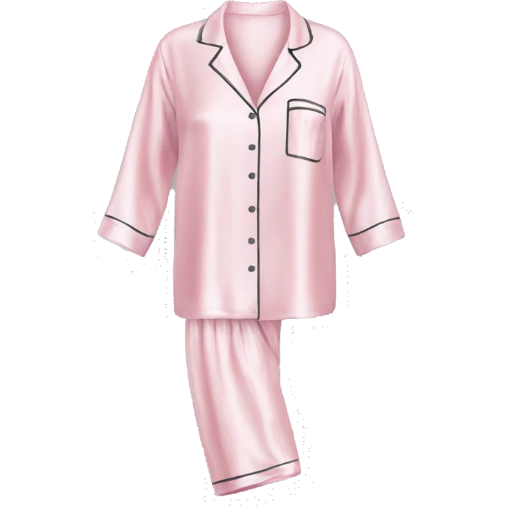 Light pink silk pyjamas set emoji