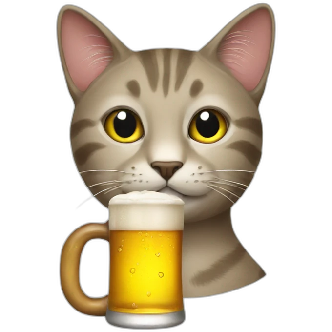 cat with a beer emoji