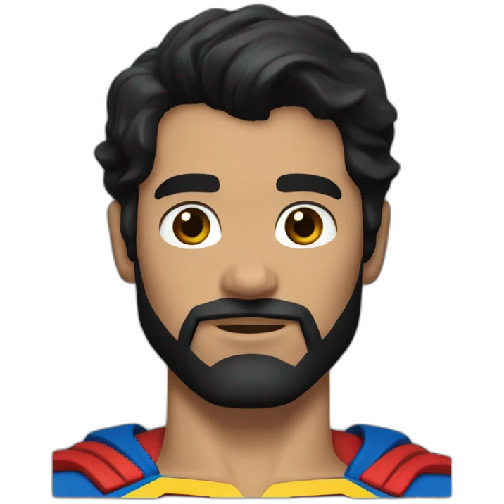 Superman black hair and beard emoji