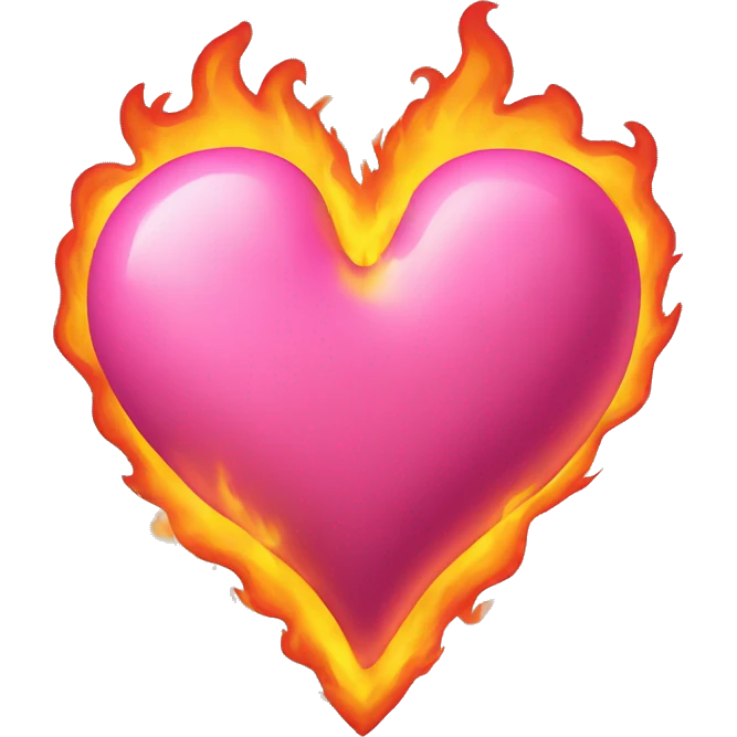 Pink heart on fire emoji