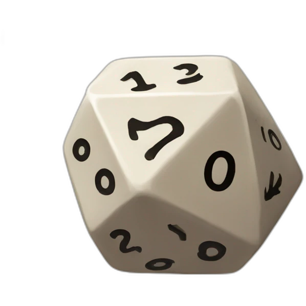 D20 dice turn down emoji