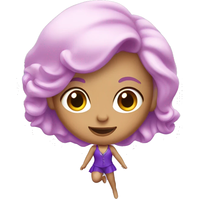 trapeze girl with light pink hair and violet suit emoji