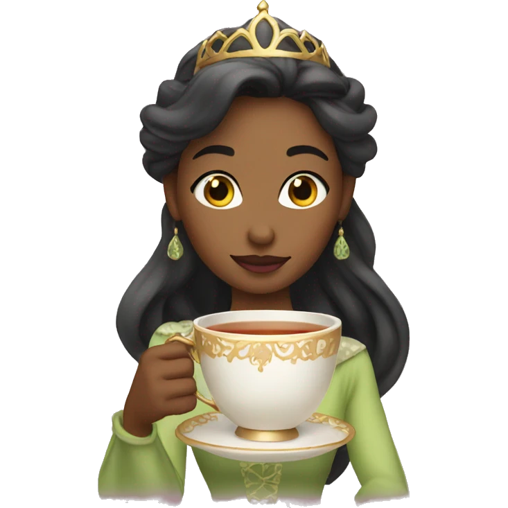 Princess, sipping tea emoji