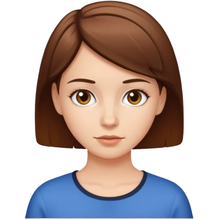 Short brown hair white girl emoji