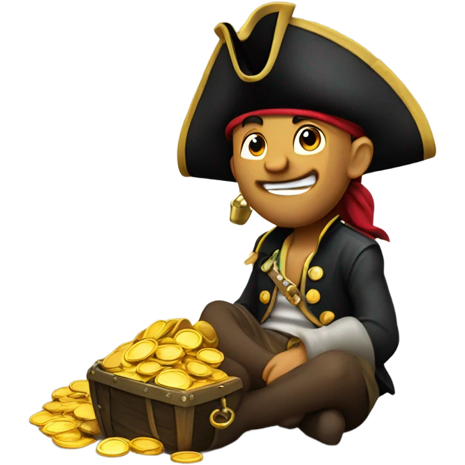 Pirate eating gold  emoji